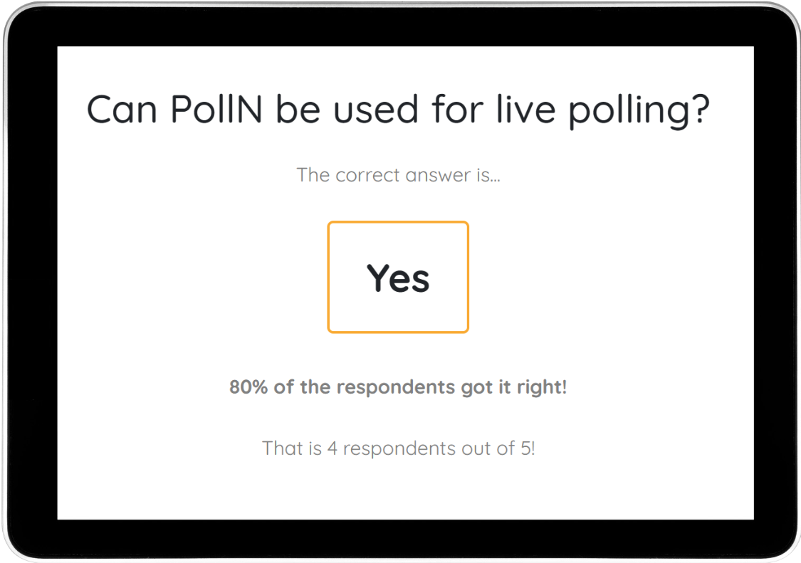 Presentation page showing answer to Q&A